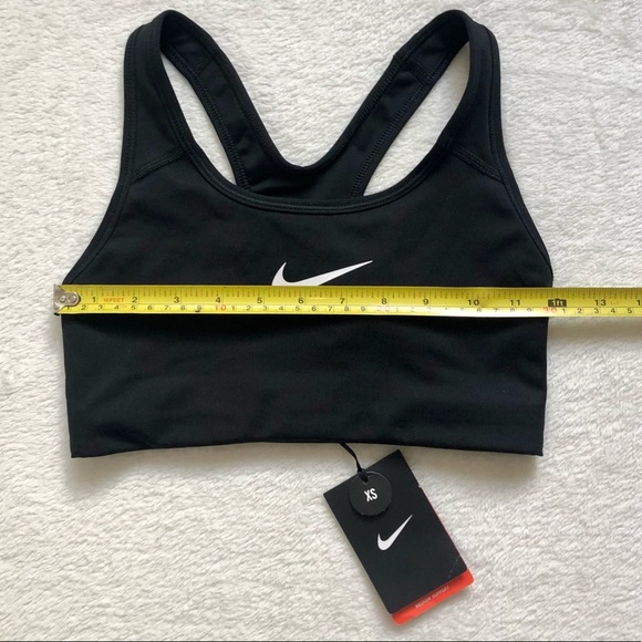 NWT Nike Black Sports Bra with White Logo - Picture 4 of 5